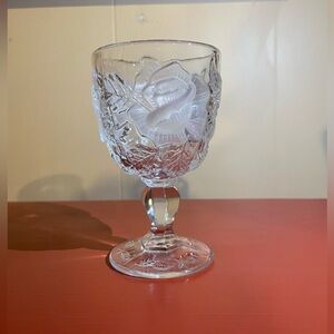 Vintage Madonna Inn Wild Rose Goblet - Small 5oz Wine Glass - Clear